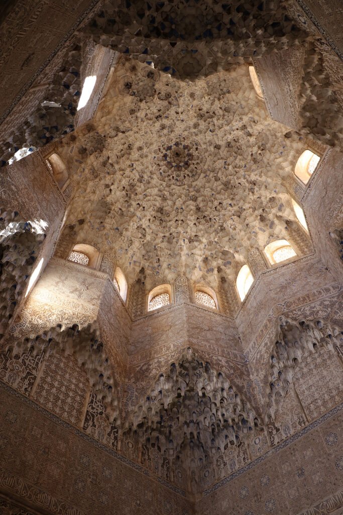 Alhambra detailed architecture and sculpture in Granada Spain