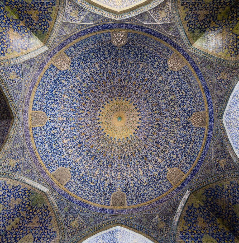 Detailed mosaic ornaments of Shah Mosque, Isfahan