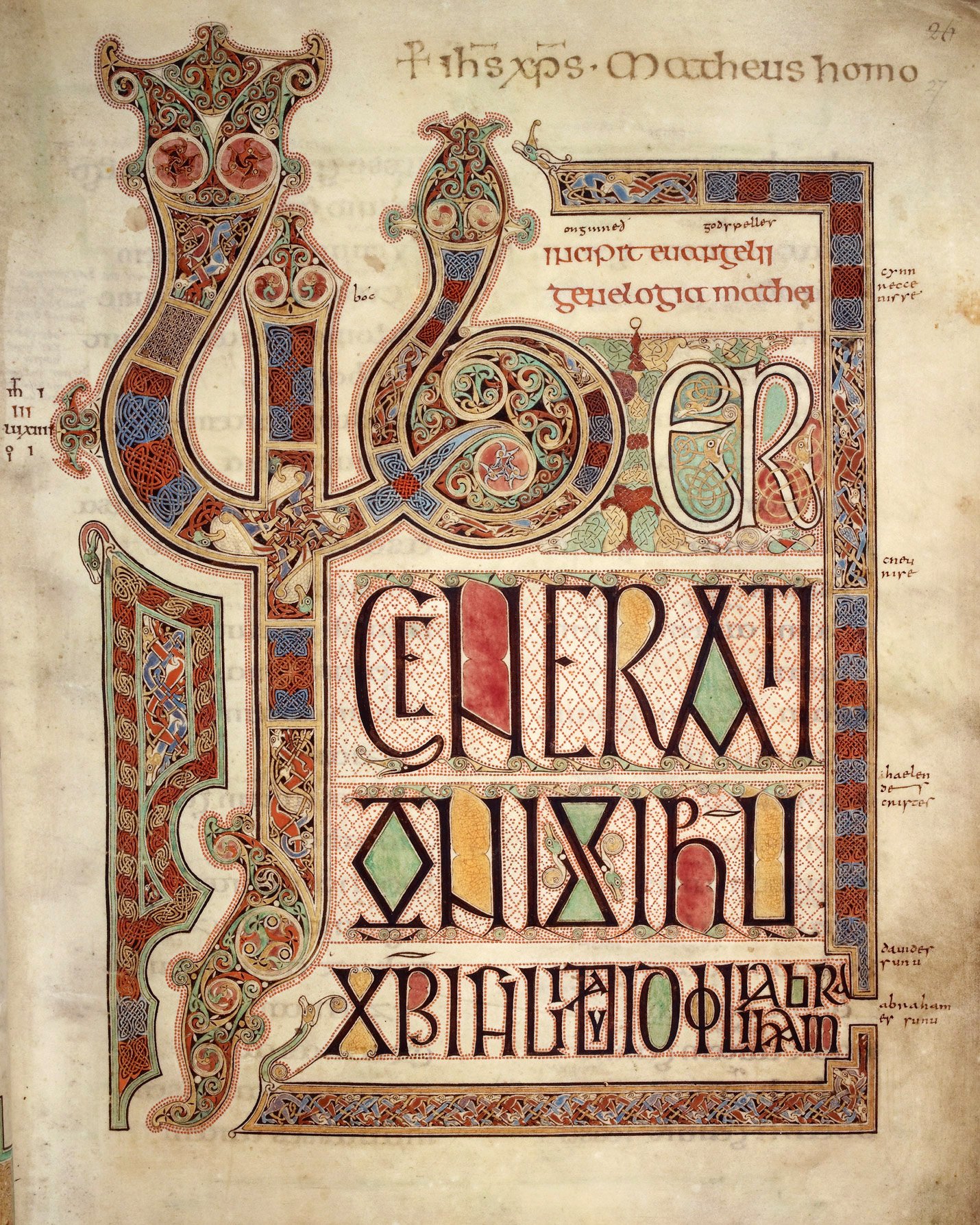 Lindisfarne Gospels Detailed illuminated manuscript