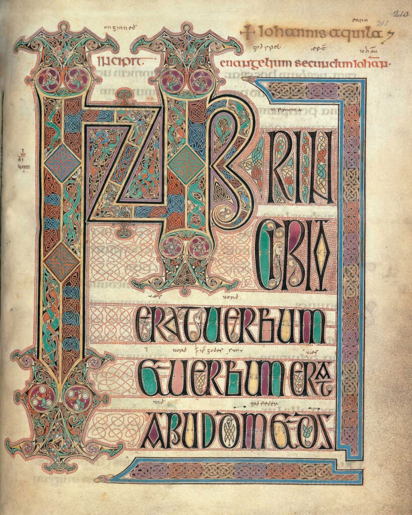 Lindisfarne Gospels Detailed illuminated manuscript