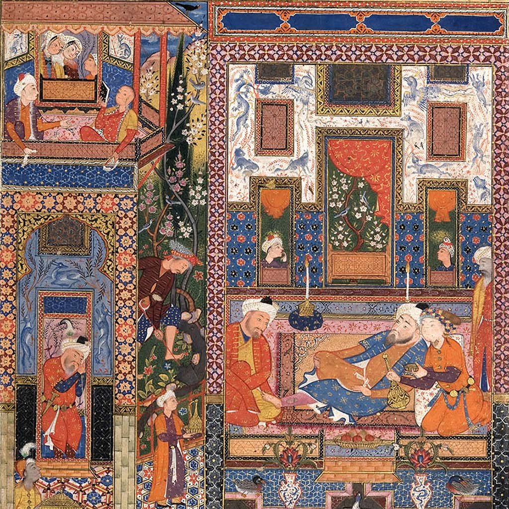 Beautiful detailed persian illuminated manuscript
