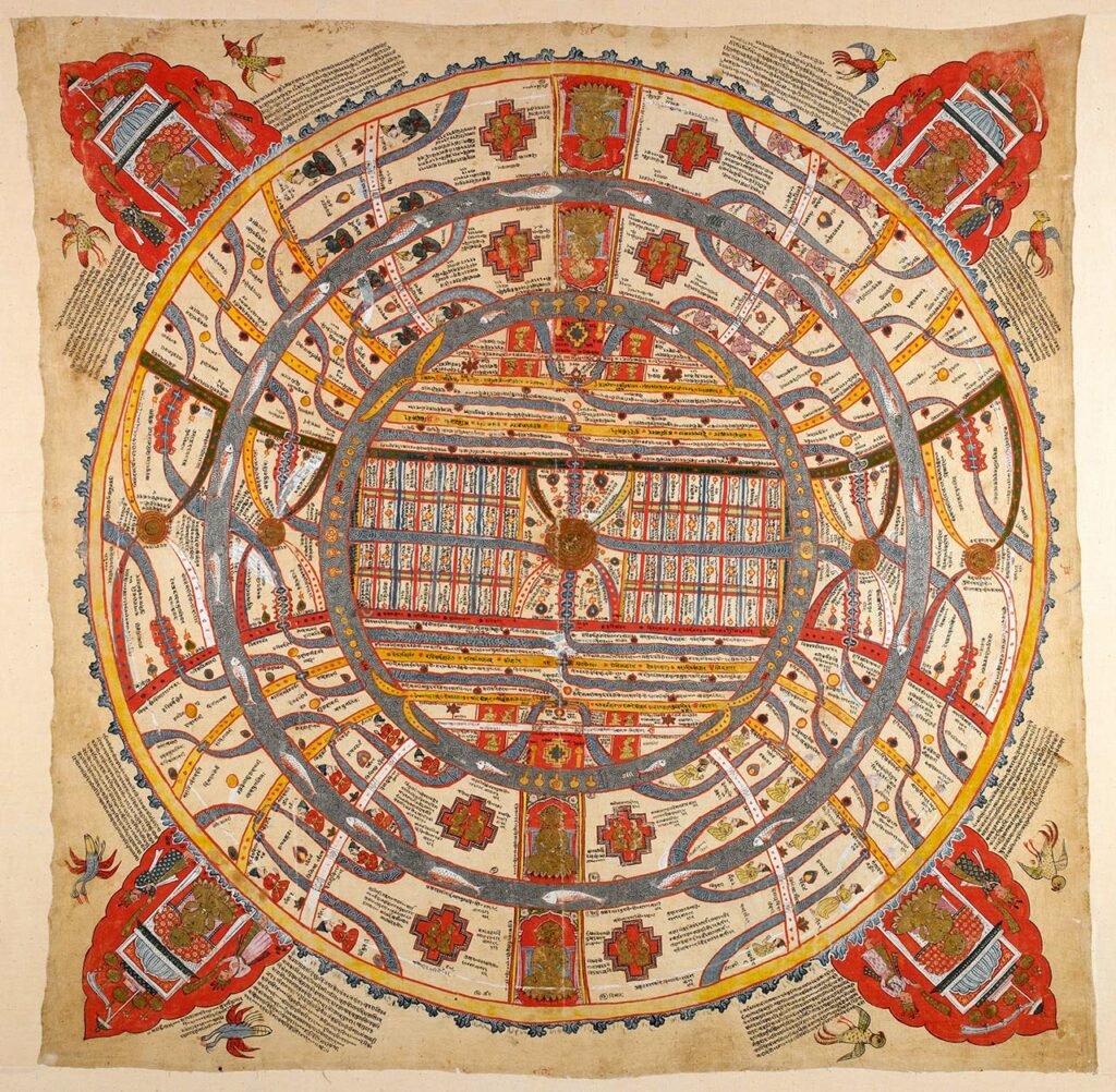 Detailed Jain diagram painting